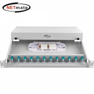 강원전자 넷메이트 12포트 1U 랙 타입 광분배함(OM3 LC 어댑터 포함) NM-FDRL12M3