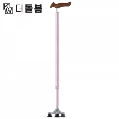 강원전자 더돌봄 프리미엄 6발 자립형 오른손 지팡이(핑크) DB-CSTBC02