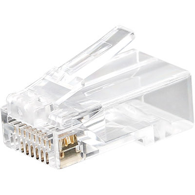 강원전자 플러그마스터 UTP CAT.6 RJ-45 8P8C EZ 플러그(클리어) - Three Prongs 핀(100개) P8-007-48