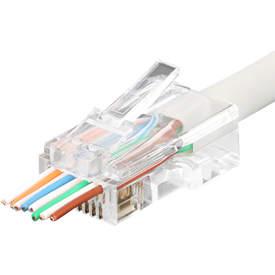 강원전자 플러그마스터 UTP CAT.5E RJ-45 8P8C EZ 플러그(클리어) - Three Prongs 핀 P8-007-47(낱개)