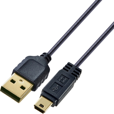 강원전자 산와서플라이 USB2.0 AM-Mini 5핀 초슬림 케이블 0.5m KU-SLAMB505BKK