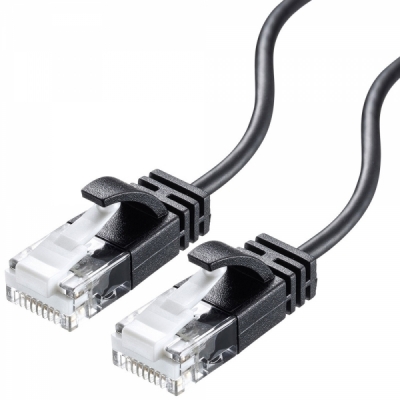 강원전자 산와서플라이 CAT.6A UTP 초슬림 랜 케이블 2m KB-SL6A-02BK