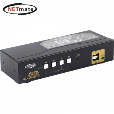 강원전자 넷메이트 듀얼 4K 60Hz HDMI KVM 4:1 스위치(USB) NM-HKD04D