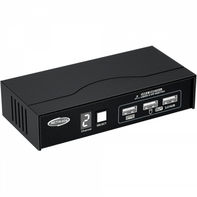 강원전자 넷메이트 4K 60Hz HDMI KVM 2:1 스위치(USB) NM-HK4602P