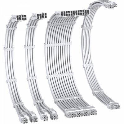 강원전자 넷메이트 PSU 연장 16AWG 슬리빙 케이블 세트 (올화이트 4종) [EZDIY-FAB] NM-DPI2131