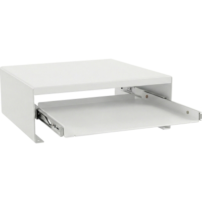 강원전자 넷메이트 다용도 2단 슬라이딩 메탈 받침대, 400x260x125mm 화이트 NM-AM400WB