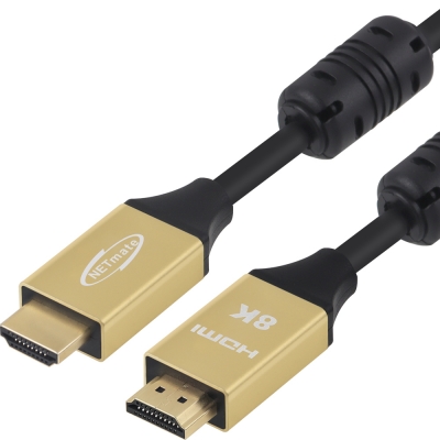 강원전자 넷메이트 ATC 공식 인증 HDMI 2.1 Gold Metal 케이블 1m NM-HQM01G