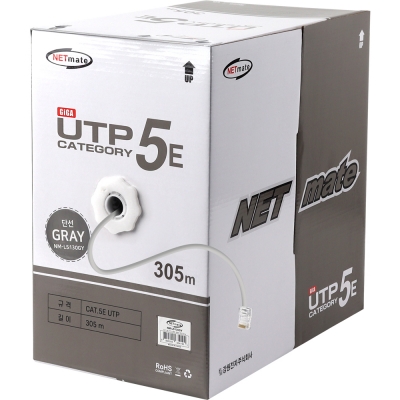 강원전자 넷메이트 CAT.5E UTP 케이블 305m, 단선 그레이 NM-L5130GY