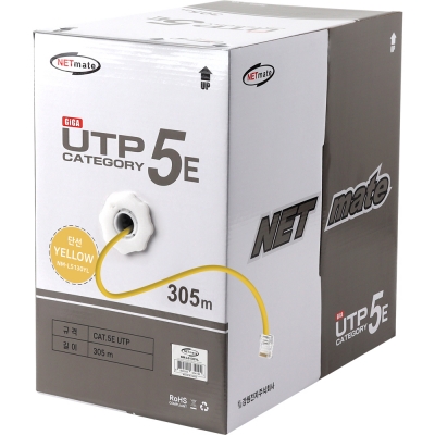 강원전자 넷메이트 CAT.5E UTP 케이블 305m, 단선 옐로우 NM-L5130YL
