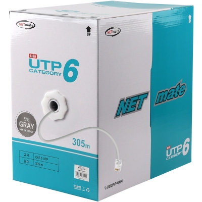 강원전자 넷메이트 CAT.6 UTP 케이블 305m, 단선 그레이 NM-L6130GY