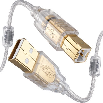 강원전자 넷메이트 프리미엄 USB2.0 AM-BM 투명 케이블 2m NM-PUB220S