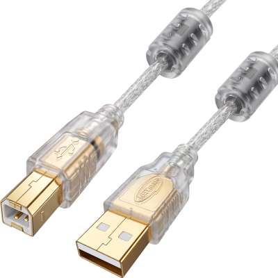 강원전자 넷메이트 프리미엄 USB2.0 AM-BM 투명 케이블 2m NM-PUB220S