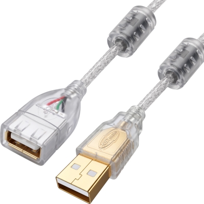강원전자 넷메이트 프리미엄 USB2.0 연장 AM-AF 투명 케이블 0.5m NM-PUF205S