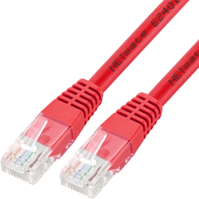 강원전자 넷메이트 CAT.5E UTP 랜 케이블 2m, 레드 NMC-U502R