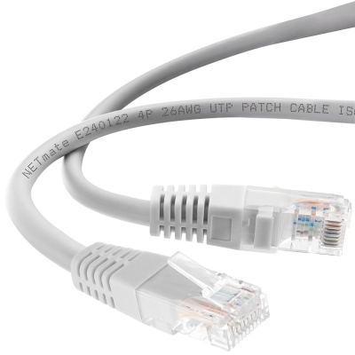 강원전자 넷메이트 CAT.5E UTP 랜 케이블 0.5m, 그레이 NMC-U505G