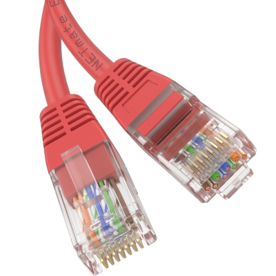 강원전자 넷메이트 CAT.6 UTP 랜 케이블 0.3m, 레드 NMC-U6003R