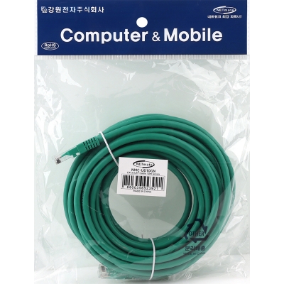 강원전자 넷메이트 CAT.6 UTP 랜 케이블 10m, 그린 NMC-U610GN
