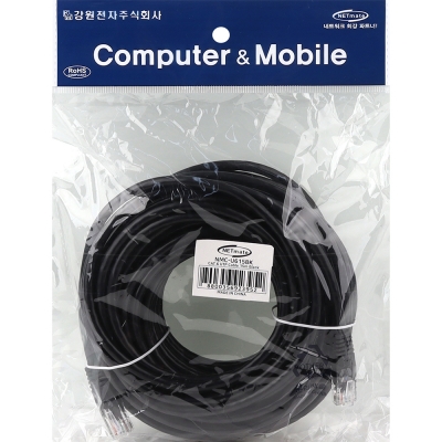 강원전자 넷메이트 CAT.6 UTP 랜 케이블 15m, 블랙 NMC-U615BK