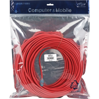 LS전선 CAT.6 UTP EZ 플러그 랜 케이블 50m (레드) NMX-LS6500R